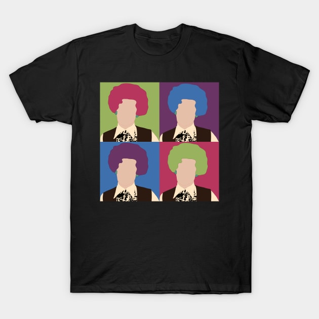 Mrs Slocombe Are you Being Served, colourful grid design T-Shirt by alteredillusion